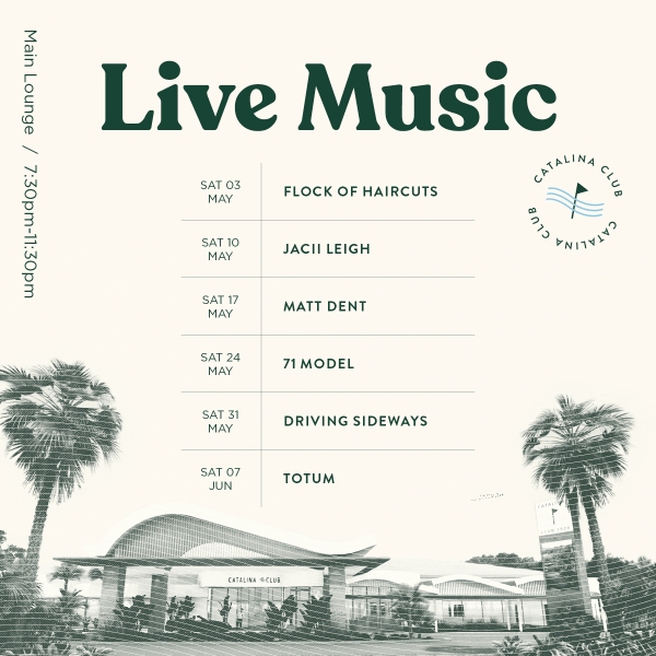 Live Entertainment From 7.30pm in the Main Lounge
