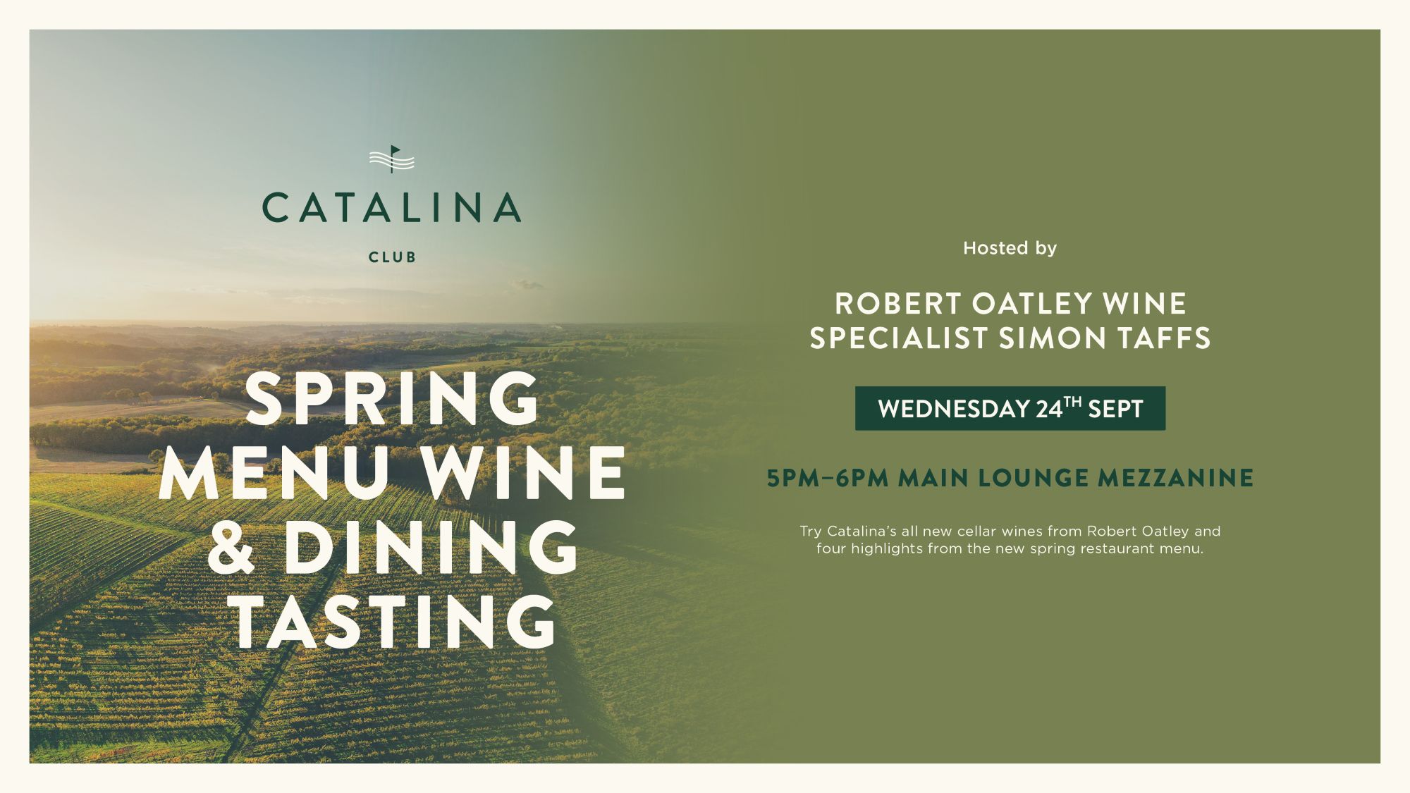 Spring Menu Wine & Dine Tasting